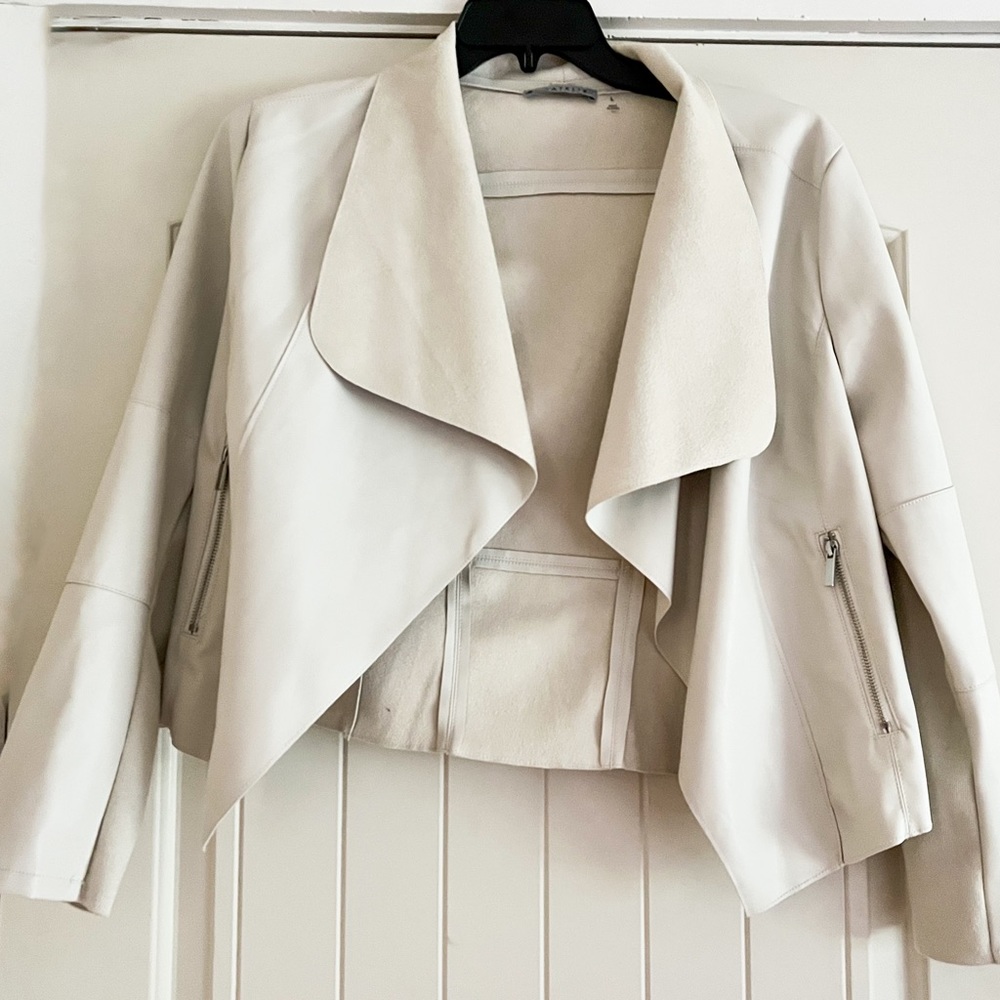 Bagatelle draped faux leather jacket size L